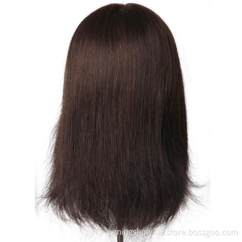 100% Human Hair Mannequin Head Real Human Hair Natural Black Color Practice Model Training Head For Hairdresser